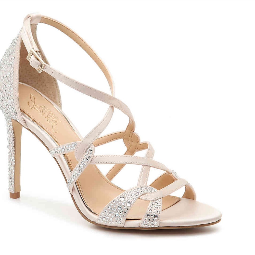 Jewel Badgley Mischka Gweny Bridal Heels-Champagne